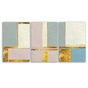 3 Piece Canvas Wall Art - Abstract Geometry - Canvas Prints Home Artwork Decoration for Living Room,Bedroom - 16"x24" x 3 Panels