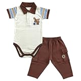 Hudson Baby Moose Crossing Polo Bodysuit and Pant, 6-9 months