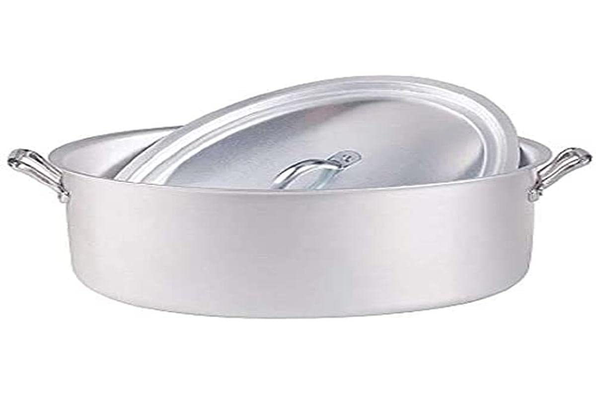 Pentole Agnelli Family Cooking Aluminium Oval Saucepot With 2 Handles, Diameter 26 Cm.