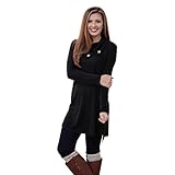 MIXMAX Women Lapel Neck Long Sleeve Loose Dress Sides Slit Shirt Dress (X-Large, Gray01)