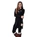 MIXMAX Women Lapel Neck Long Sleeve Loose Dress Sides Slit Shirt Dress (X-Large, Gray01)