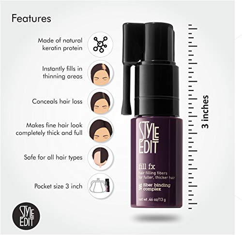 Style Edit Instant Hair Building Fibers, for Thinning Hair or Bald Spots, Hair Loss Concealer, for Men And Women (Multiple Colors Available) - Thumbnail 4