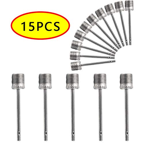 MINGRU Ball Pump for Basketball, Soccer, Volleyball, Rugby, Water Polo Ball & Other Inflatables Air Pump, Needles and Nozzles Included (Ball Pump Needle - 15 PCS)