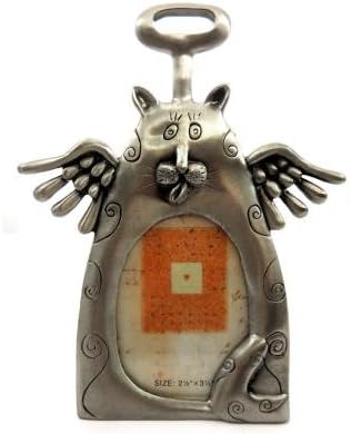 Picture frame shaped as a cat with wings and a halo PF66