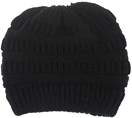 girls black bobble hat