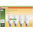 SYLVANIA CFL T2 Twist Light Bulb, 60W Equivalent, Efficient 13W, 850 Lumens, Medium Base, 2700K, Soft White - 4 Pack