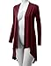 URBANCLEO Womens Basic Hi-Lo Open Front Long Cardigan,Awtl037_burgundy,X-Large