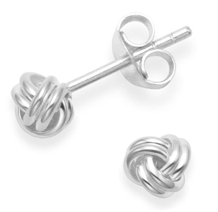 Heather Needham Sterling Silver Wool Knot Earrings - SIZE: TINY - 4mm. Gift Boxed silver wool Knot Stud Earrings. 5197 โ image 1