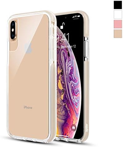 Ispider Clear Case For iPhone Xs MAX Case,3 Meters Military Grade Anti-Fall,Anti-Scratch, Thin Slim Cover Dual Layer Bumper Case for Apple iPhone Xs Max (2018) (6.5 Inch) - Gold