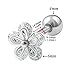 bodyjewellery 2pcs 16g 1/4 Cartilage Earring Stud Flower Barbell Forward Heilix Tragus Lobe Auricle Cartilage Bar Surgical Steel
