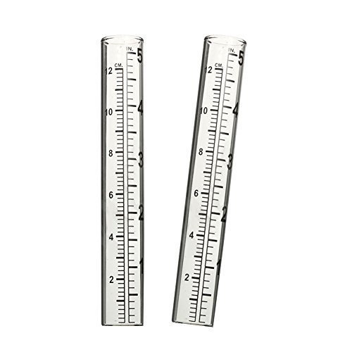 Cedmon 2pcs 5" Capacity Rain Gauge Glass Replacement Tube for Yard Garden Outdoor Home (2Pcs)