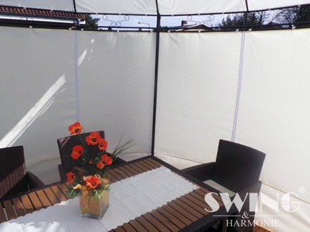 Swing & Harmonie Luxus Pavillon mit LED Beleuchtung - Hochwertiges Gartenzelt - Robustes Partyzelt - Wasserabweisender Gartenpavillon - (Creme) – Bild 8