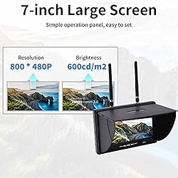 FPV Monitor, 800x480 5.8GHz 40Channels 7Inch LCD