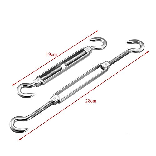 HONGCI Garten Awnings Mounting Mounting Assembly Set Square 304 Stainless Steel - Sonnensegel, Markisen Mounting… – Bild 3