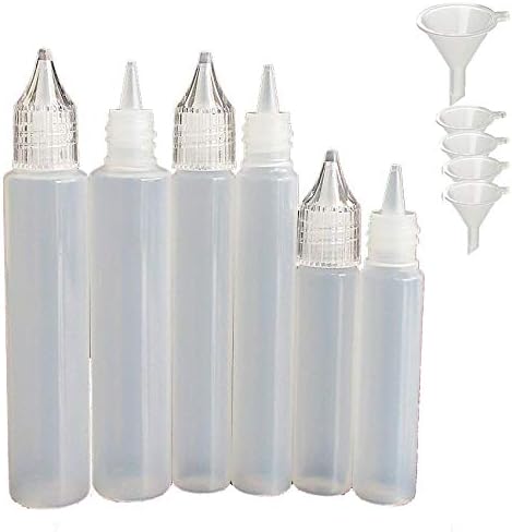 XIAONAN 50 x 15ml LDPE Pen Dropper Bottles - Plastic Liquid Juice Squeezable Eye Dropper Empty Bottles Containers (Bottles + Clear Caps + Dropper Tips + Mini Funnels)