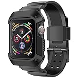 Miske Compatible with Apple Watch Band 38mm 40mm 42mm 44mm with Case,Durable Protector Protective Case with Sport Band Strap Replacement for iWatch Series1/2/3/4 Men Women