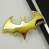 Dealetech DIY Batman 3D Metal Sticker Auto Car Motorcycle Logo Badge Emblem Tail Decals (gold)
