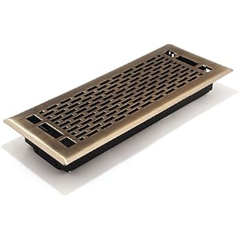 Accord AMFRABMA412 Manhattan Floor Register, 4-Inch x 12-Inch(Duct Opening Measurements), Antique Brass