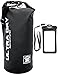 Premium Waterproof Bag, Sack with Phone Dry Bag and Long Adjustable Shoulder Strap Included (Black, 10 L)