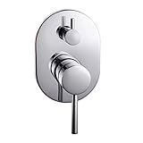 KES L6720 Bathroom Single Handle Mixing Valve Body and Trim with Two Function Diverter Oval, Polished Chrome