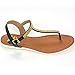 Alpine Swiss Womens Slingback T-Strap Gold Chain Accent Thong Sandals