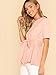 Floerns Women's Tie Waist Knot Summer Keyhole Short Sleeve Top Blouse Pink M