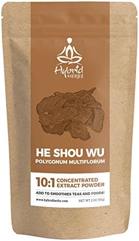 He Shou Wu 10:1 Concentrated Extract Powder - Traditionally Prepared - Gray Hair - 2oz (56grams) - Add To Smoothies, Teas, Foods, Coffee.