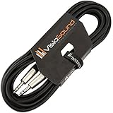 VisioSound 1/4" Stereo TRS Jack to TRS Jack Lead/Balanced Signal Audio Patch Cable 20 Feet Black