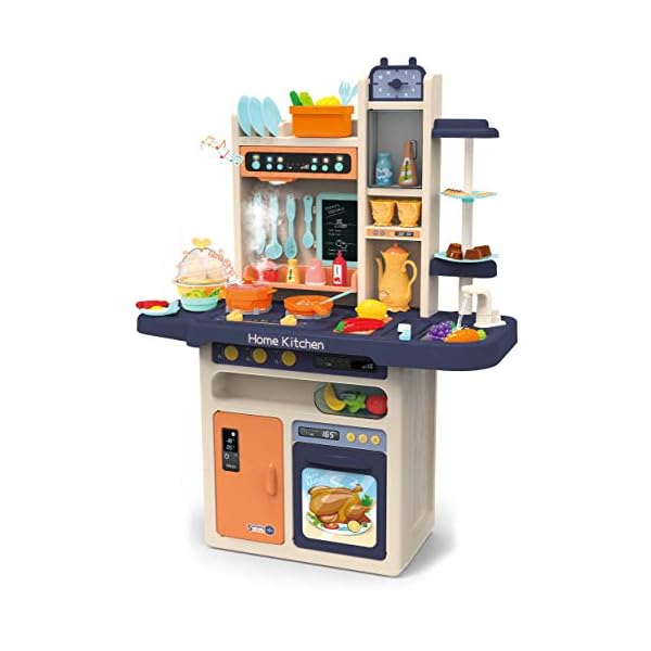 Kinderplay Kinderküche Spielküche Spielzeugküche Küchenset - Licht, Wasser, Dampf, Ton, 65 Küchenzubehör, Die Höhe… – Bild 4