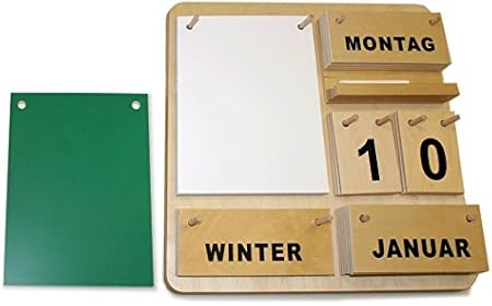 Dauerkalender Creativ D aus Holz 35 x 35 cm mit Block, Tafel