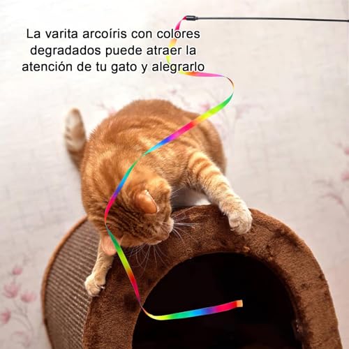 SORALEK Kit de 24 Juguetes para Gato, Incluye Tunel para Gato de 120cm, Palo Guía, Pelotas, Ratones y Mas, Juguetes para Gatos Interactivos