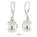 Sterling Silver High Polished Ball Leverback Dangling Earrings, 12mm