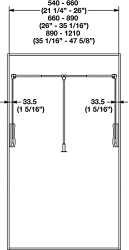 Pull Down Closet Rod by Hafele, Heavy duty 33 lbs load capacity (Chrome-plated)