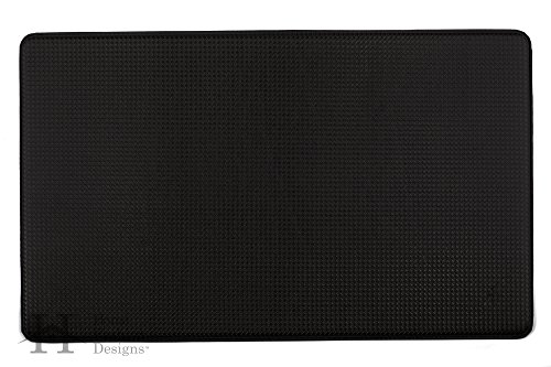 Kingston Collection Premium Anti-Fatigue Comfort Mat. Multi-Purpose Decorative Non-Slip Standing Mat for the Kitchen, Bathroom, Laundry Room or Office. By Home Fashion Designs Brand.(Black)