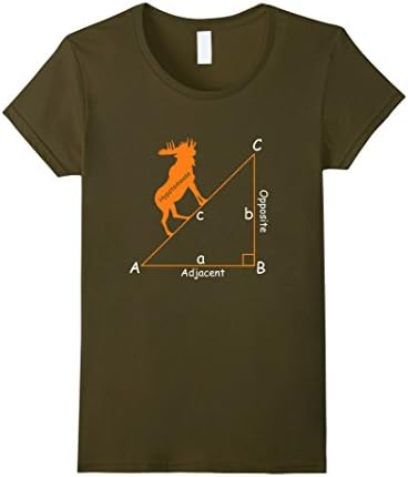 Women's Moose T Shirt | Hypotemoose Math Moose Small Olive
