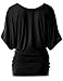 TWINTH Drape Tunic Top Plus Size Loose Fit Cut Out Off Shoulder Black M