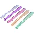 6Pcs Large Plastic Cosmetic Spatula Candy Color Reusable Cosmetic Mask Mixing Spoon Scoops Spatulas Stick Applicator Beauty Spa Makeup Tools for Facial Skin Care DIY Mask Mixing and Sampling Tool,