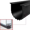 Garage Door Bottom Seal Strip Universal Rubber Weather Stripping Replacement T-Style 3 3/4 in Width X 20 Ft Lenth (Black)