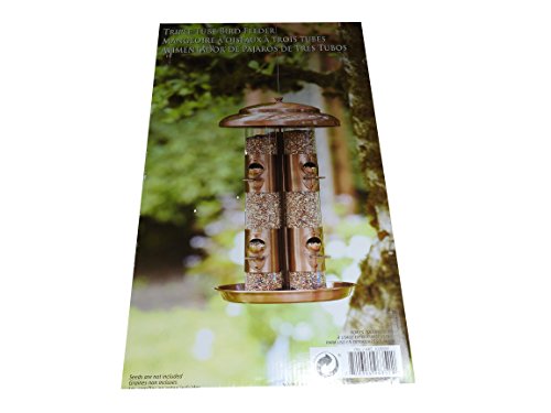 Triple Tube Bird Feeder With 6 Feeding Stations Hold 12 Cups of Seeds