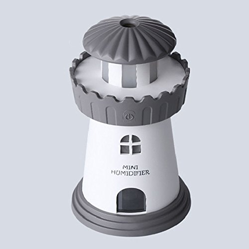 EDTara Lighthouse Humidifier USB Charging Essential Oil Diffuser Aroma Diffuser LED Night Light for Home Office Car Gift Decoration Blue