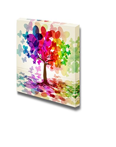 Rainbow Canvas Prints Wall Art - Abstract Colorful Tree.