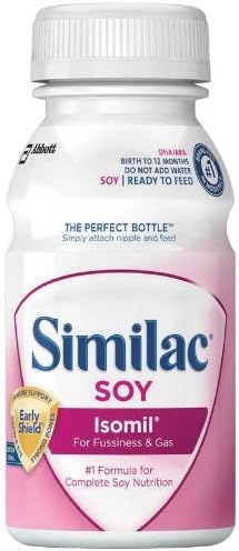 Similac Isomil Soy, for Fussiness and Gas Forumula With Iron 8-Ounce Bottles (Pack of 24) by Similac