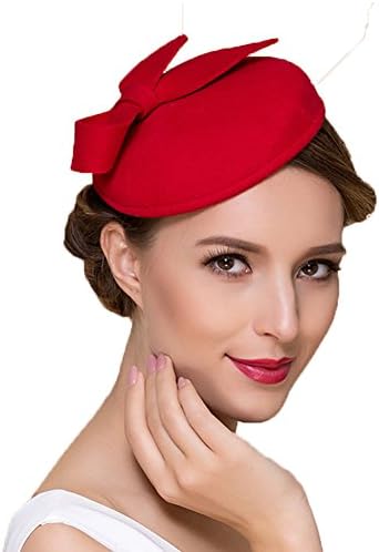 OSTAYLER Winter Fedora Cap For Women Australian Wool Pillbox Winter Bow Beret Hat