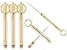 EasyHonor Integrated Titanium Toothpicks,3 PCS Brass Pocket Toothpicks for teeth, Portable Metal Toothpick Holder with Key Ring, for Outdoor Picnic and Camping