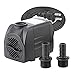 400 GPH Submersible Water Pumps for Aquarium, Tabletop Fountains, Pond, Water Gardens and Hydroponic Systems with Two Nozzles, CE-ROHS Approved, 5.9 ft Power Cord