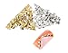 Premium Quality Set of 250 5mm Gold And Silver Triangle Metal Studs Manicure Nail Art Decorations By VAGA