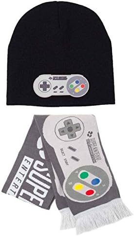 Nintendo Beanie Hat and Scarf Set Super Nintendo Console Controller 2 Official