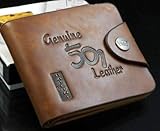 USA Distribution Classic Vintage BALINI Cowboy/501 Pattern Bifold Mens Genuine Leather Wallet (501, Short)