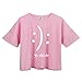 YITAN Women's Fashion Funny Tees Graphic Loose T Shirt Cute Relaxed Split Crop Top