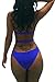 Viottiset Women's Sexy Bandage Criss Cross One Piece Cutout Backless Plunge Halter Monokini Swimsuit Bathing Suit Swimwear Blue L
